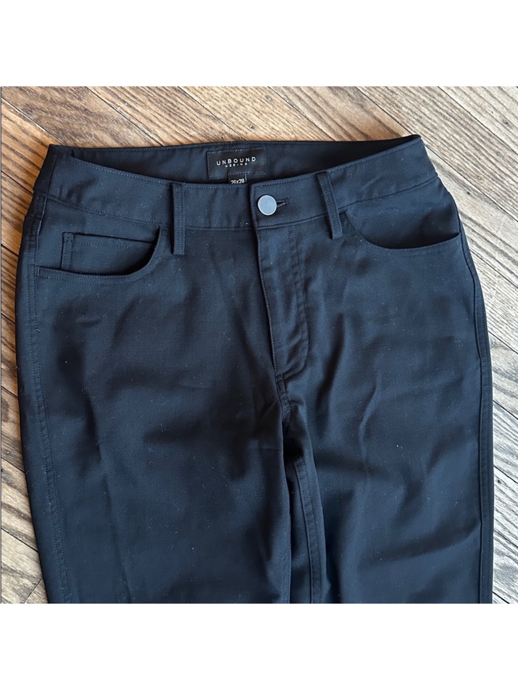 Unbound Merino Women’s Slim Merino Travel Pants Black 26 Waist Nwot — image 5 of 8
